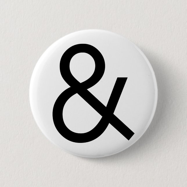 Ampersand - Black 6 Cm Round Badge (Front)