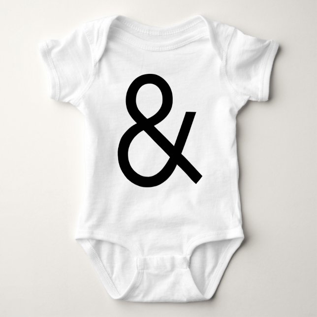 Ampersand - Black on light Baby Bodysuit (Front)