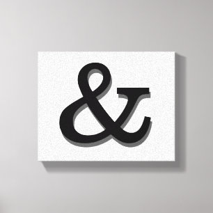 ampersand canvas wall art black and white