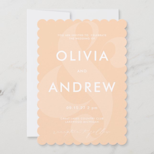 Ampersand Cream Desert Sand Wedding Invitation (Front)