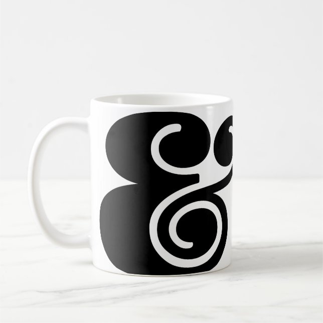 Ampersand "&" Designer  Oversized | BL Black | Coffee Mug (Left)