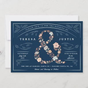 Ampersand Floral Wedding Invitation