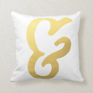 Ampersand Home Decor-Gold and White Cushion