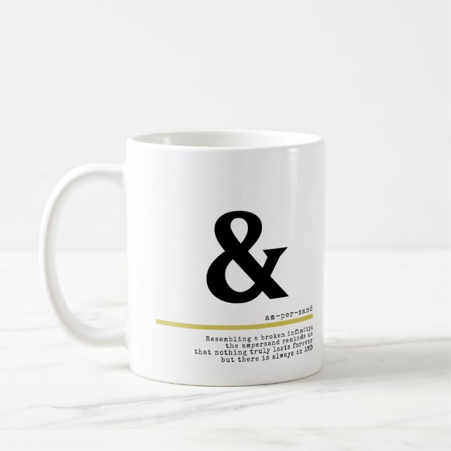 Ampersand Minimal Black Typography Coffee Mug (Left)