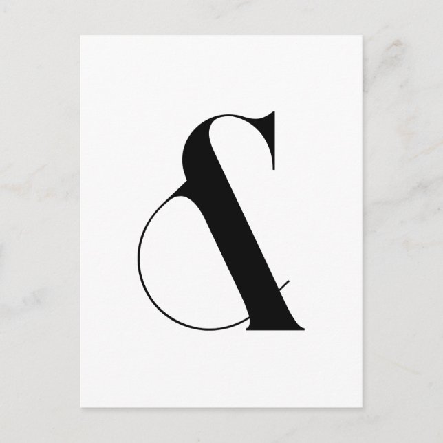 Ampersand Minimalist Modern Art Postcard (Front)