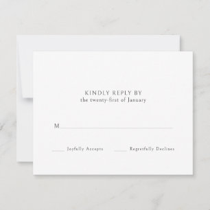 Ampersand Monogram Black and White Wedding RSVP Card
