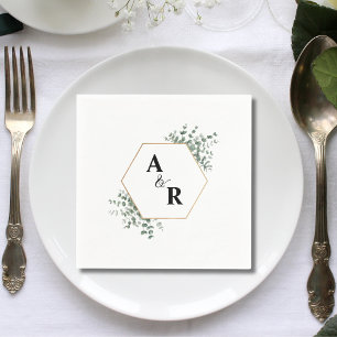Ampersand Monogram Couple Initials Wedding Napkin