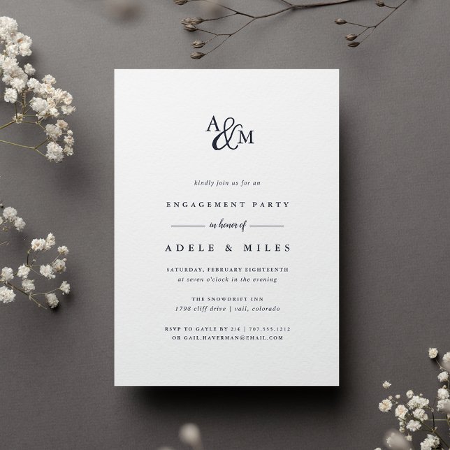 Ampersand Monogram Engagement Party Invitation (Creator Uploaded)