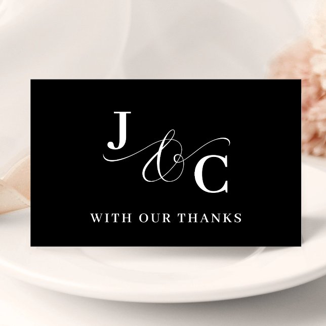 Ampersand Monogram Personalised Wedding Thank You Card (Personalized ampersand monogram thank you cards add a stylish touch to wedding gratitude.)