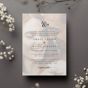 Ampersand Monogram Photo Wedding Invitation