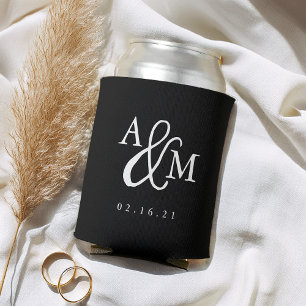Ampersand Monogram Wedding Favour Can Cooler
