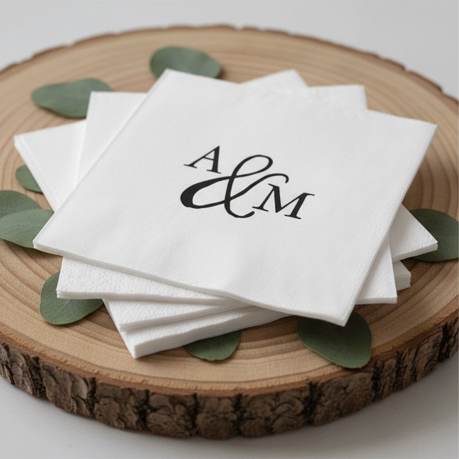 Ampersand Monogram Wedding Napkin (Creator Uploaded)