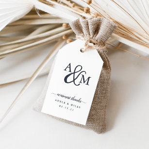Ampersand Monogram Wedding Thank You Favor Gift Tags