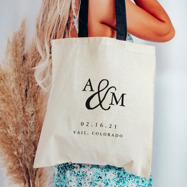 Ampersand Monogram Wedding Welcome Tote Bag (Creator Uploaded)