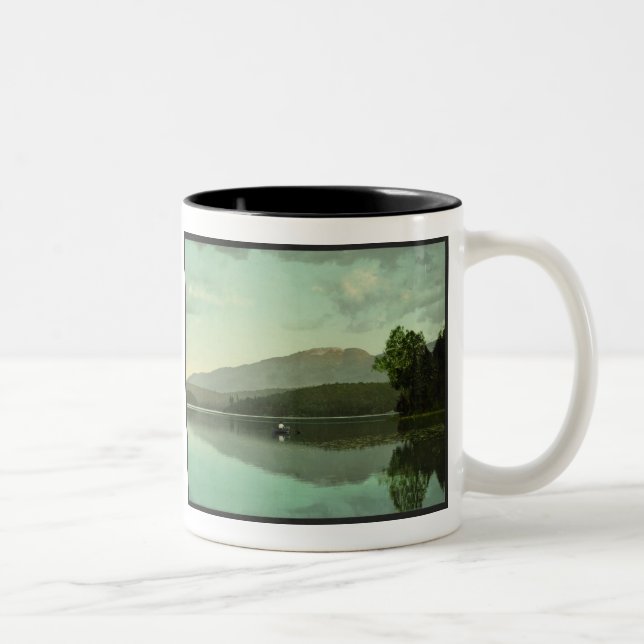 Ampersand Mountain at Round Lake (Middle Saranac) Two-Tone Coffee Mug (Right)