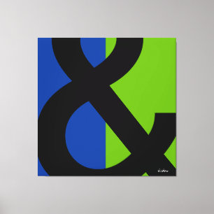 Ampersand on Blue and Green Canvas Print