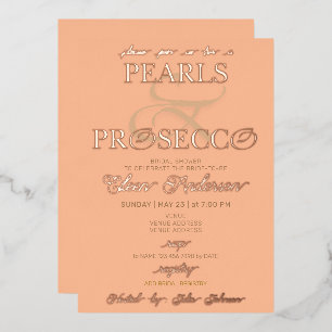 Ampersand Peach Fuzz Pearls Prosecco Bridal Shower