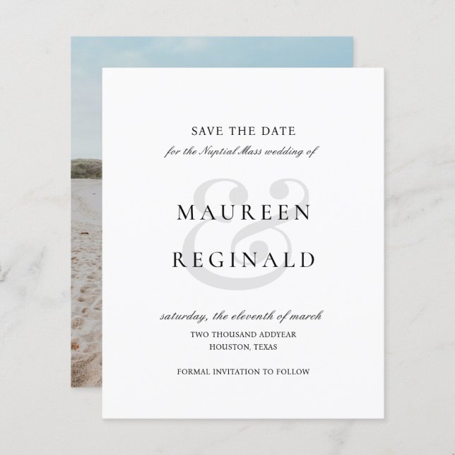 Ampersand Photo Budget Wedding Save the Date (Front/Back)