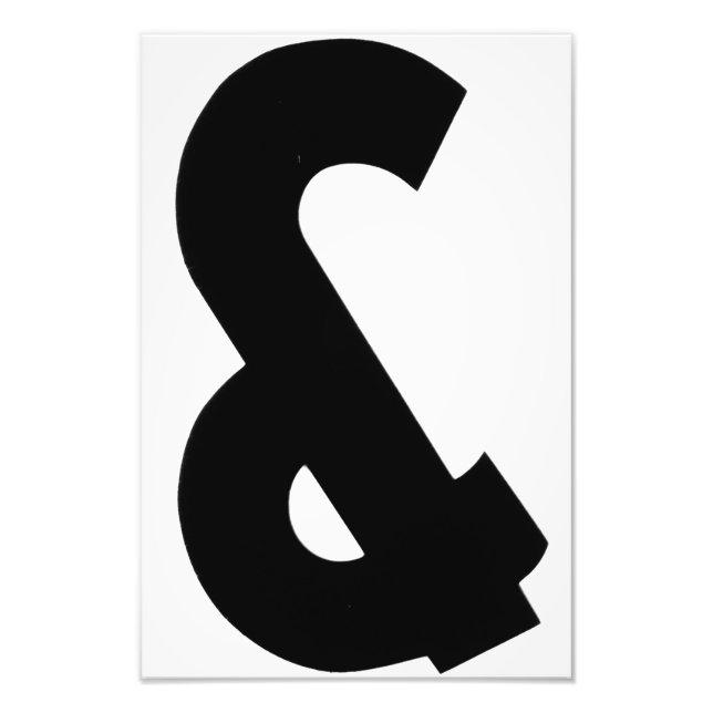 Ampersand Photography in Black on White Background Photo Print (Front)