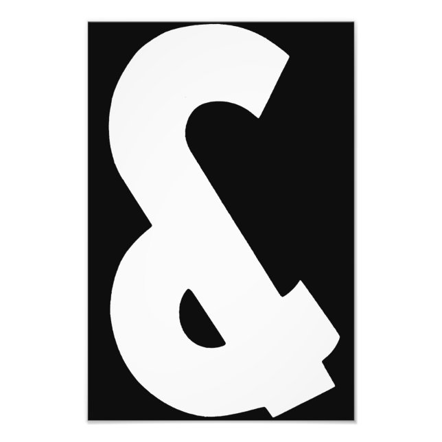 Ampersand Photography in White on Black Background Photo Print (Front)