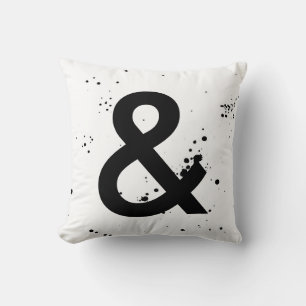 ampersand pillow black and white modern chic