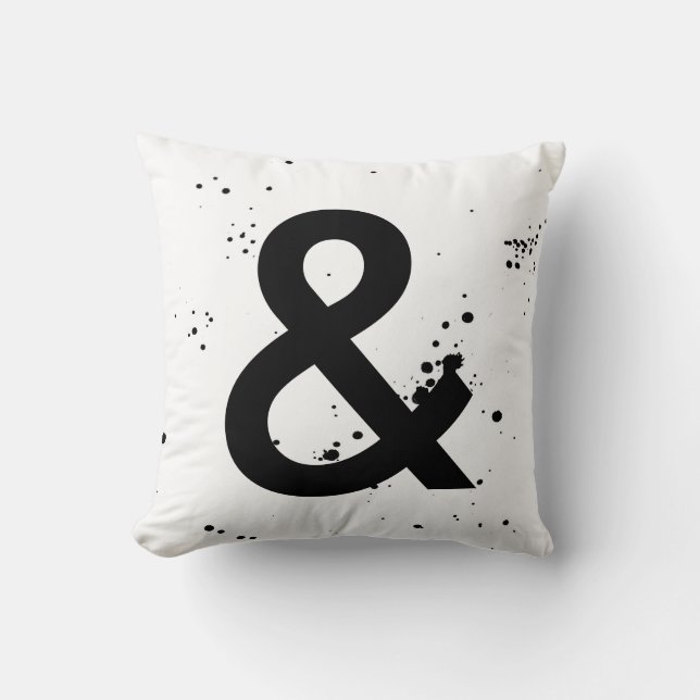 ampersand pillow black and white modern chic (Front)