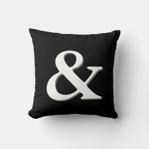 ampersand pillow black and white modern chic