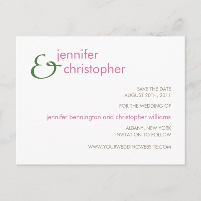 Ampersand :: Save the Date Postcard (Front)