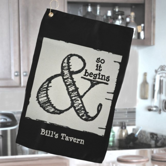 Ampersand Symbol And So It Begins Black Bar Towel (Creator Uploaded)