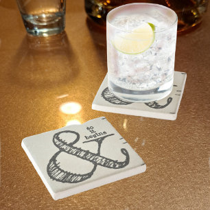 Ampersand Symbol And So It Begins Natural Stone Coaster