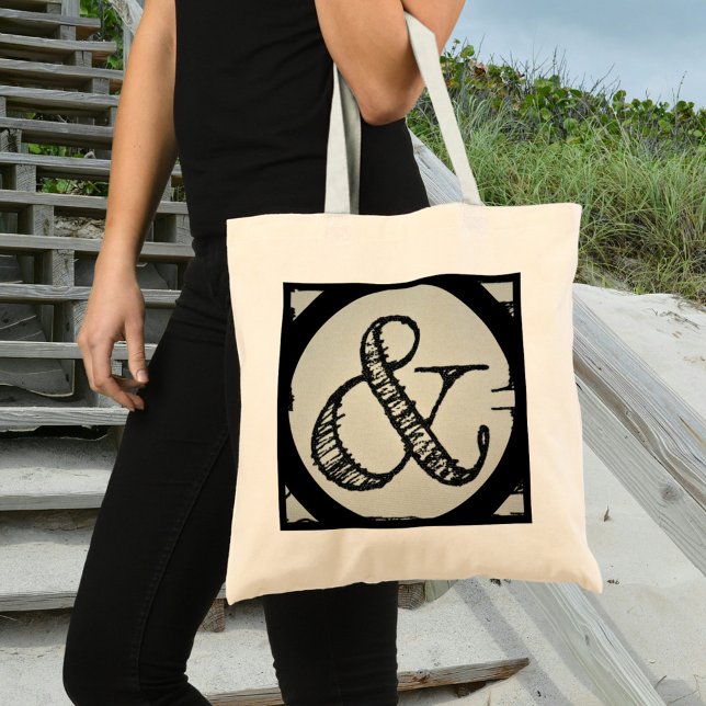 Ampersand Symbol Black typography Tote Bag (Creator Uploaded)