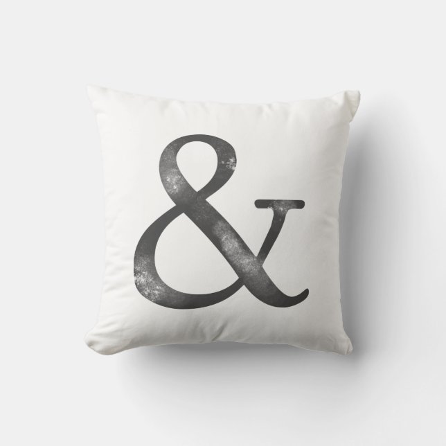 Ampersand symbol personalised typography cushion (Front)