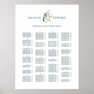 Ampersand Wedding ALPHABETICAL Order Seating Chart