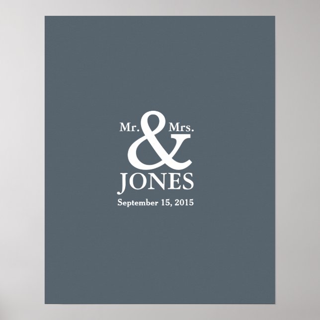 ampersand wedding guest signing book choose colour poster (Front)