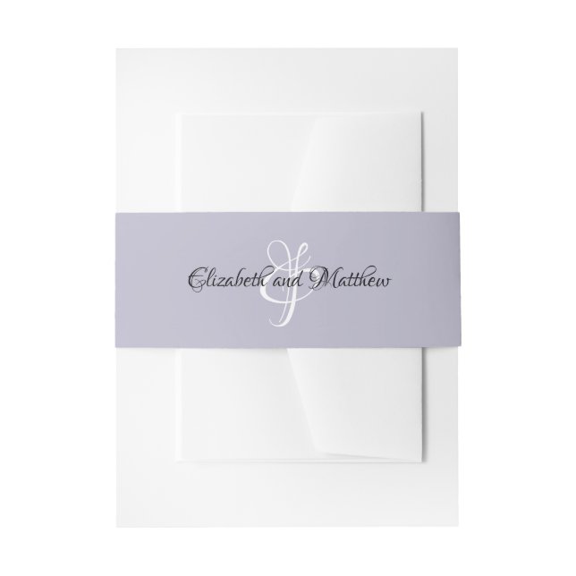 Ampersand Wedding Names Lavender Invitation Belly Band (Front Example)