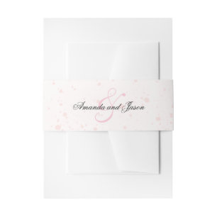 Ampersand Wedding Names Pink Dots Invitation Belly Band