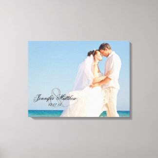 Ampersand Wedding Photo Keepsake Canvas Print