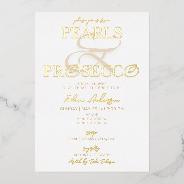 Ampersand White Pearls & Prosecco Bridal Shower (Front)