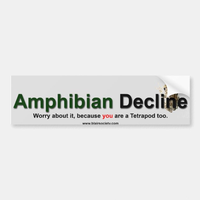 Amphibian Decline Bumper Sticker (Front)