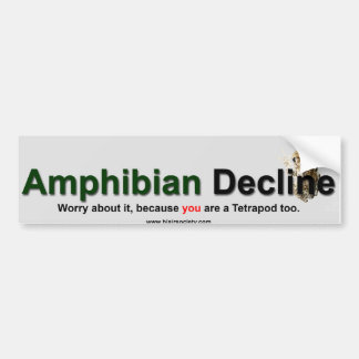 Amphibian Decline Bumper Sticker