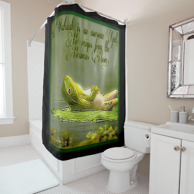 Amphibian Models: Frog Laze 01-02 Shower Curtain (In Situ)