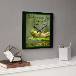 Amphibian Models Frog Laze 01-02 Square Wall Clock