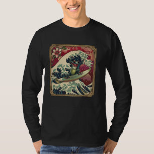 Amphibian Surfer Flower Japanese Wave Art Surfing T-Shirt