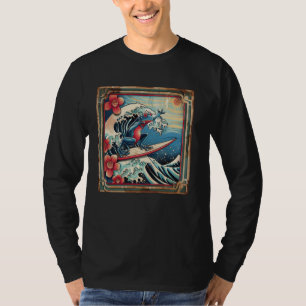 Amphibian Surfer Japanese Wave Art Surfing Frog T-Shirt