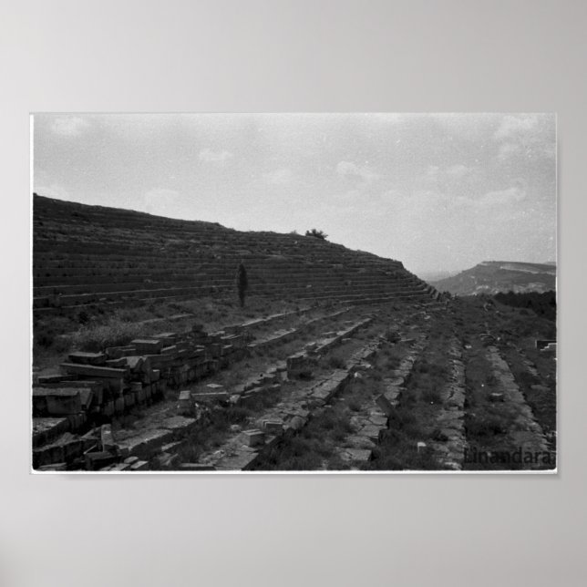 Amphitheatre Limestone Quarry in the Crimea Poster (Front)