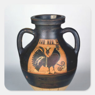 Amphora depicting a cockerel, Corinthian Style Square Sticker