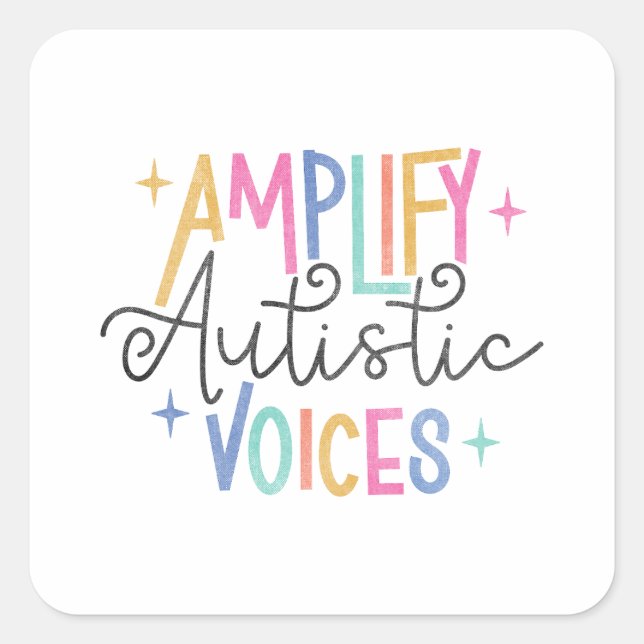 Amplify Autistic Voices Square Sticker (Front)