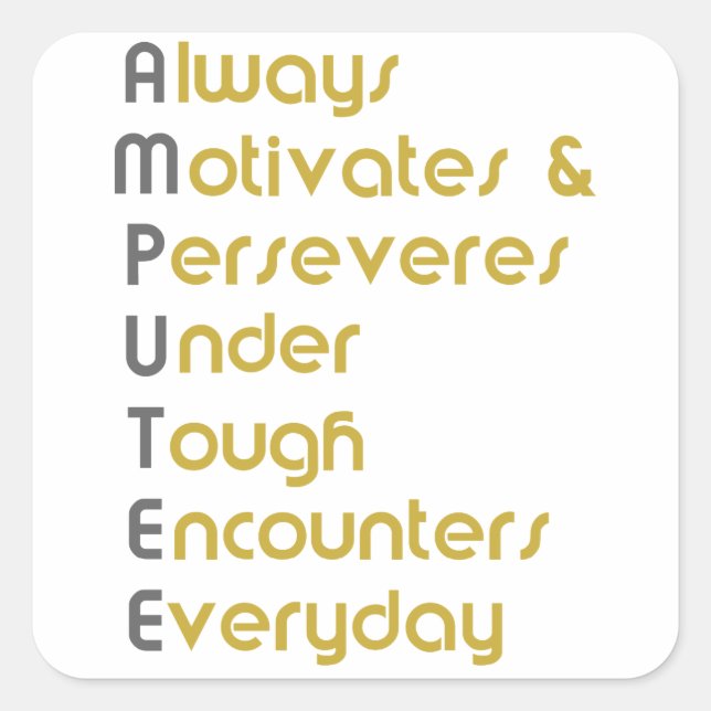 Amputee A.M.U.T.E.E. Square Sticker (Front)