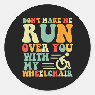 Amputee Fun Wheelchair Racing Bysketbyll Handicap Classic Round Sticker