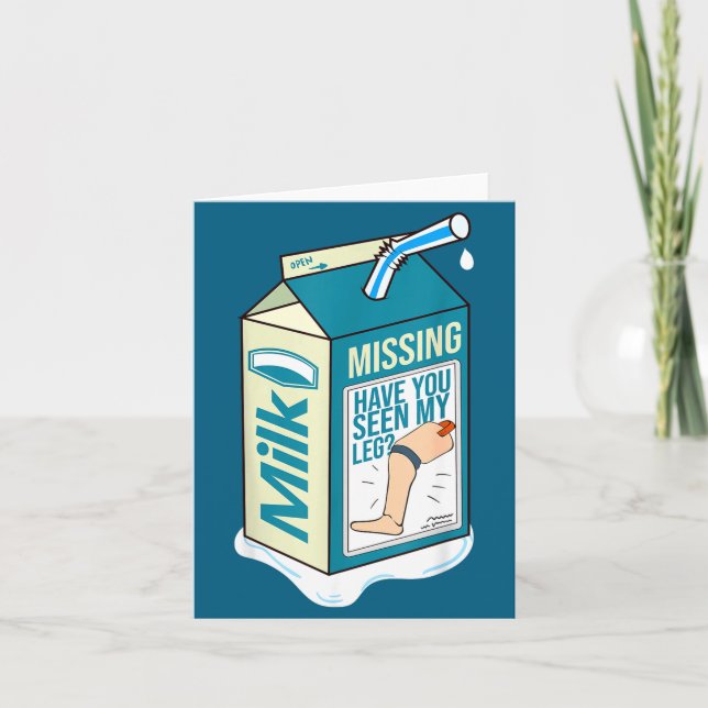 Amputee Funny Shirt Humor Quote Prosthetic Joke  Card (Front)